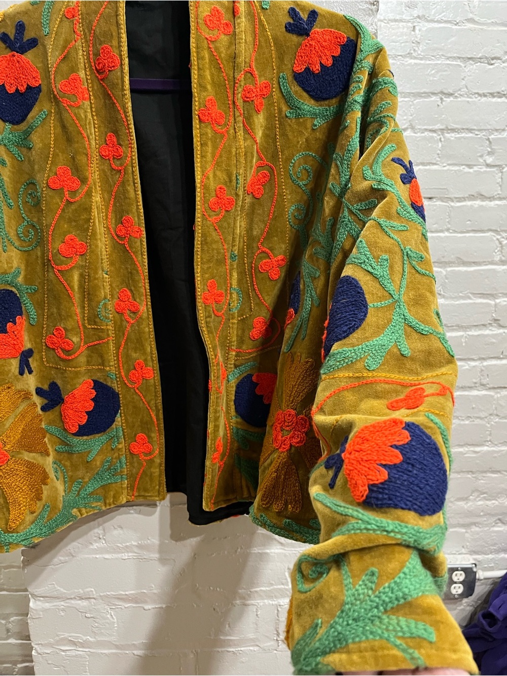 Moving Sale!! Embroidered Velvet Jacket - Picture 3 of 6